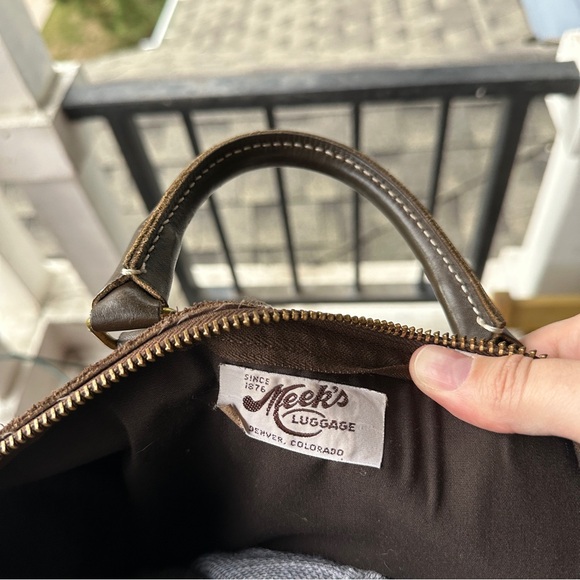 Vintage 70s Brown Suede Leather Doctor Bag Handbag Purse Chocolate Brown VTG - Picture 7 of 10